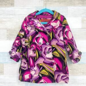 Missoni For Target Floral Velvet Peacoat Purple Lined Toddler Girl 18M-24M